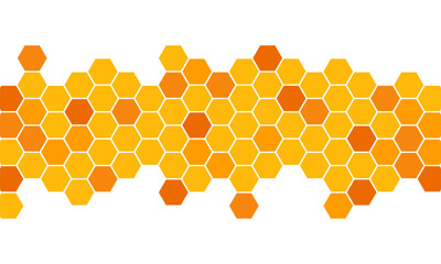 Yellow bee honeycomb hexagon seamless pattern border geometric abstract background