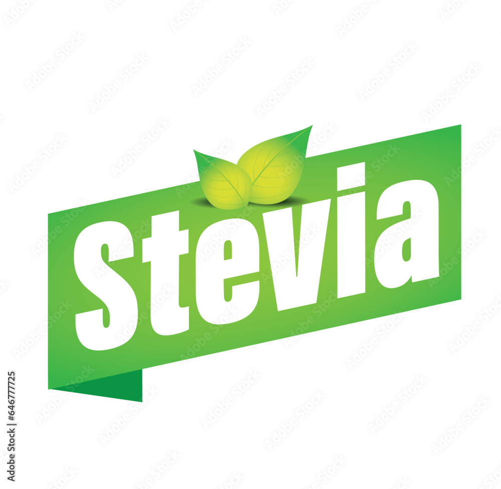 Sticker Stevia natural sweetener sign label tag green