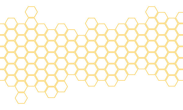 Abstract yellow hexagon border pattern geometric creative background