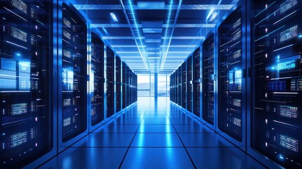 Server room where video game servers are hosted