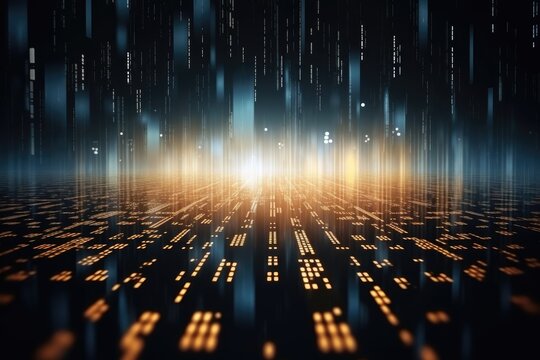 Abstract futuristic technology big data transfer or connecting. Generative AI