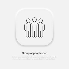 Group of people vector icon. Teamwork business team symbol black isolated. Vector EPS 10