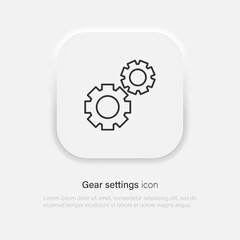 Gear icon settings symbol black isolated. Vector EPS 10
