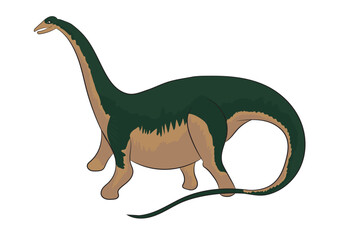 Flat vector illustration of Green Spinosaurus Dinosaur.
