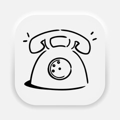 Old Phone black icon isolated. Retro telephone symbol. Vector EPS 10