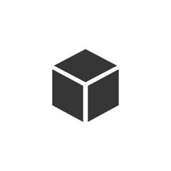 Cube vector in flat style icon