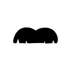 Moustaches symbols. Vintage male moustaches silhouette, funny black mustaches vector illustration