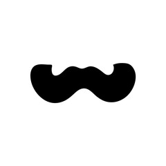 Moustaches symbols. Vintage male moustaches silhouette, funny black mustaches vector illustration