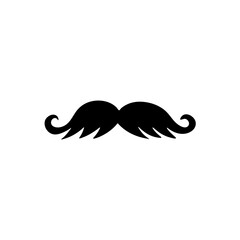 Moustaches symbols. Vintage male moustaches silhouette, funny black mustaches vector illustration