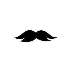 Moustaches symbols. Vintage male moustaches silhouette, funny black mustaches vector illustration