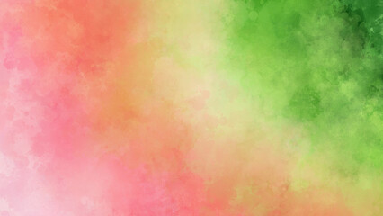 ピンク、黄色、緑の水彩グラデーション、背景