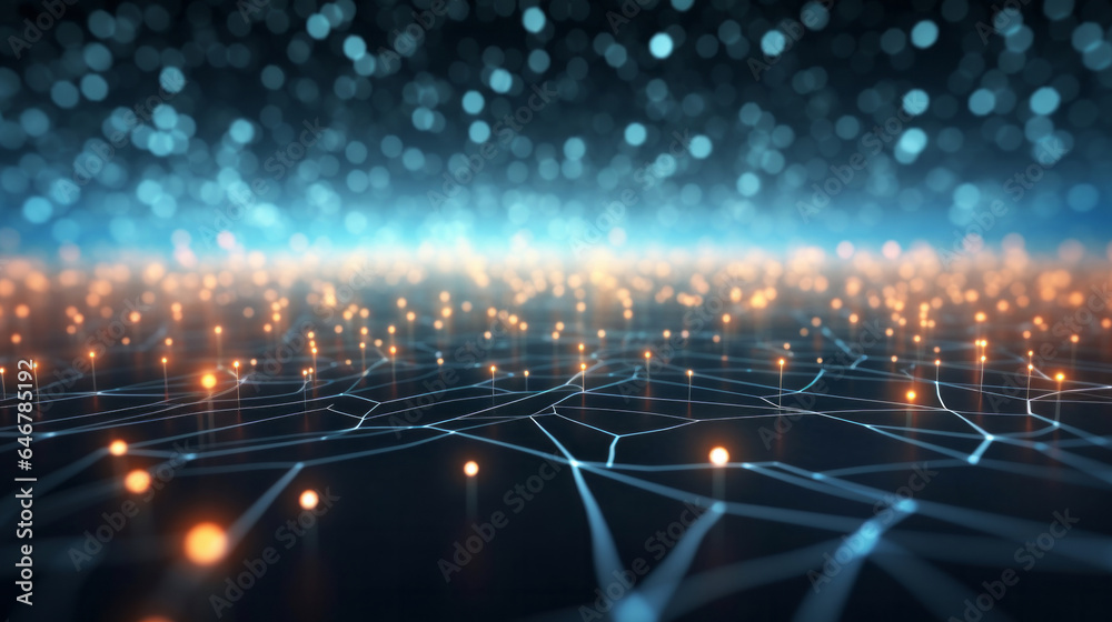 Wall mural digital information and global connection concept. big data technology for cyber security