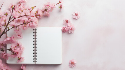 notepad background sakura flowers idea spring.