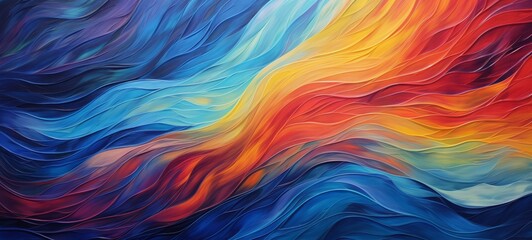 Abstract marbled acrylic paint ink painted waves painting texture colorful background banner - Bold colors, color swirls waves
