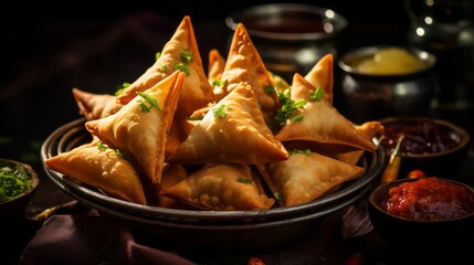 Samosa - fried dough pocket filled with delectable ingredients
