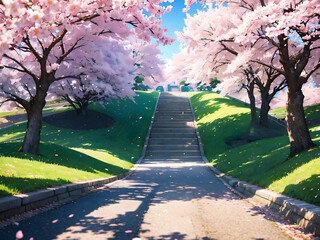 アニメ背景_東京の桜_002