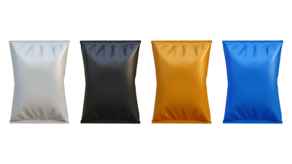 Blank crisp package 3d render isolated, blank cips bag isolated