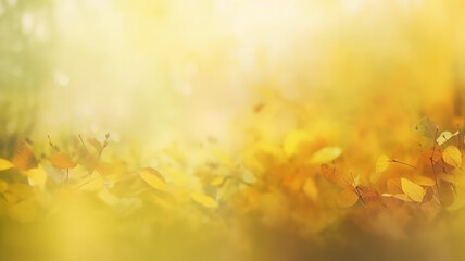 Naklejka na ściany i meble abstract light autumn background yellow leaves autumn mood change of season.