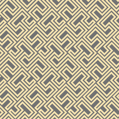 Seamless geometric background for your designs. Modern vector ornament. Geometric abstract gray and golden pattern - 646787734