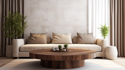 minimalistic interior sofa in a bright room.