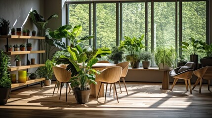 Fototapeta premium Interior design ideas with flowers and plants