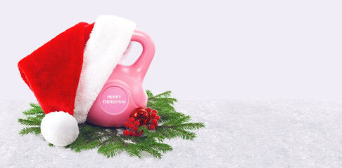 Healthy lifestyle concept. New Year's resolutions. Christmas sport background. Copyspace