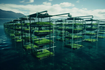 Algae underwater nature ocean water farm sea blue spirulina fish aquatic