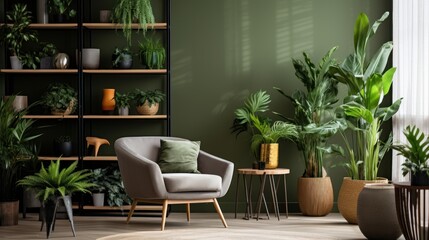 Fototapeta premium Interior design ideas with flowers and plants