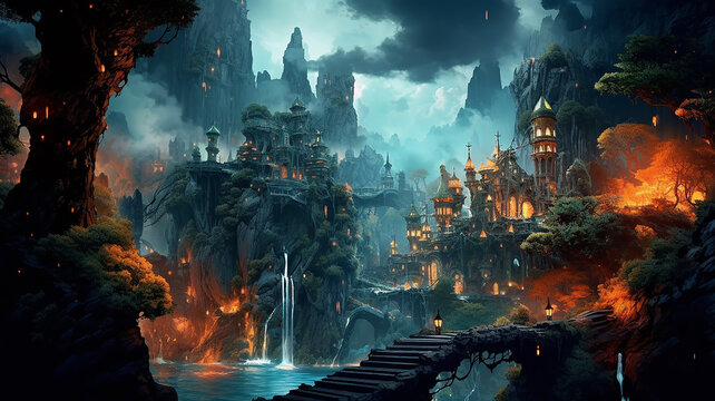 fantasy landscape fairy tale.