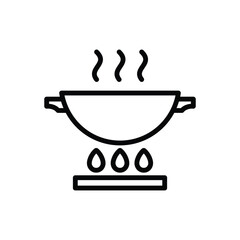 frying pan icon vector design template in white background