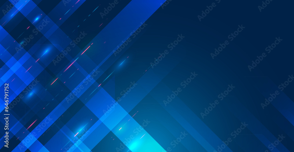 Poster Abstract background with glowing dynamic lines. Futuristic red-blue stripes. Modern high-tech background for presentations and websites. Digital Internet communication.