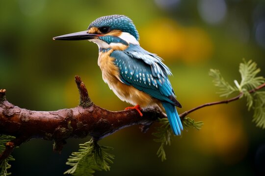 Photo of a sacred kingfisher in Victoria, Australia. Generative AI