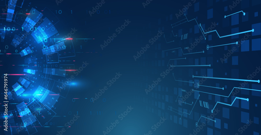 Wall mural abstract technology communication, vector illustration. futuristic design for presentation. hi-tech 