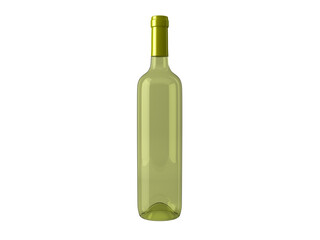 white wine bottle isolated