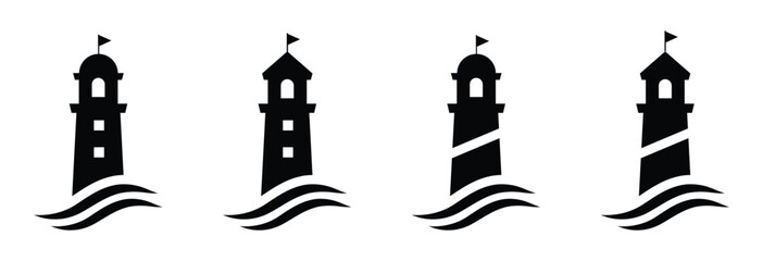 Mercusuar Icon VectorLighthouse icon. Mercusuar tower icon, vector illustration - obrazy, fototapety, plakaty