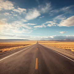 Naklejka premium An empty road stretching to the horizon, symbolizing a clear path through mindfulness.