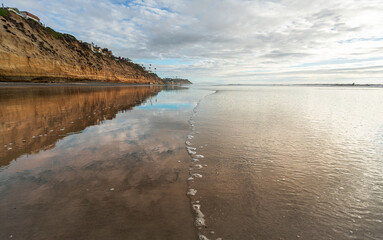 Moonlight beach, city of Encinitas in San Diego County, California