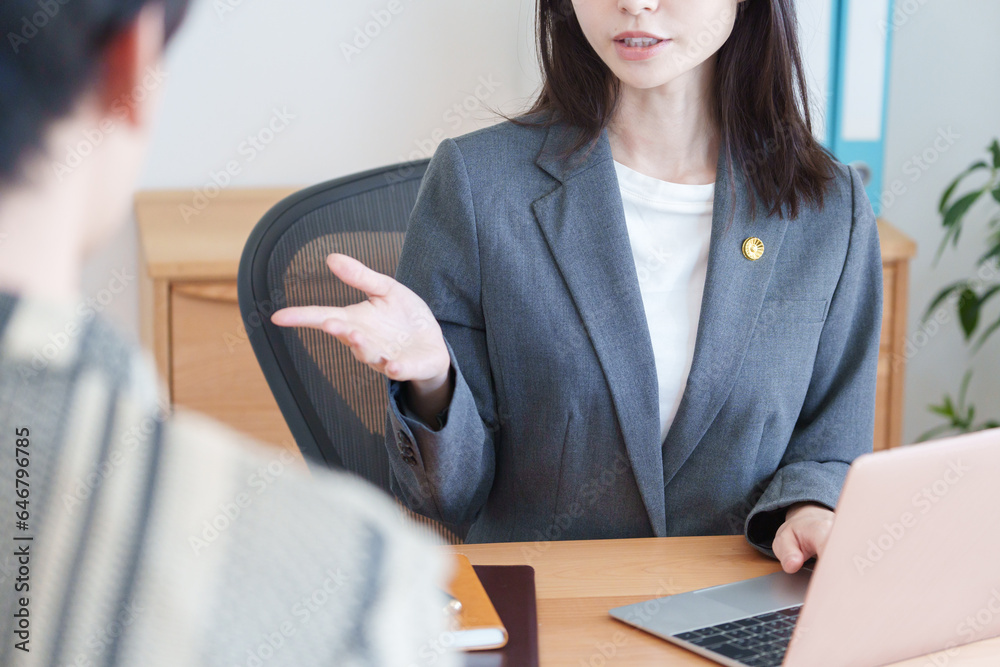 Sticker 依頼人と話す女性弁護士