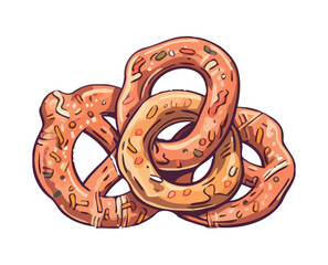 eating gourmet dessert pretzel icon