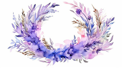 lavender wreath frame watercolor.
