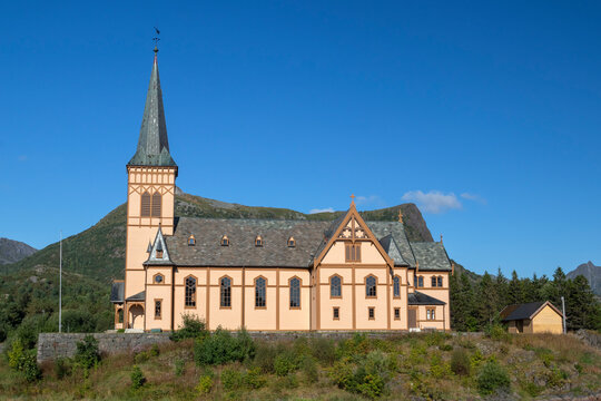 The church of V&aring;gan, V&aring;ganveien, Kabelv&aring;g, Lofoten Islands, Norway
