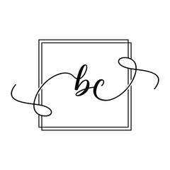 BC Initial handwriting minimalist logo Design