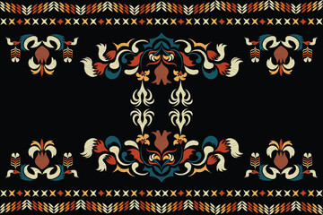 Tribal vector seamless pattern. Local people's ornaments, Boho geometric ornaments. Seamless vector pattern. Mexican blankets, rugs. Illustration of a woven carpet.