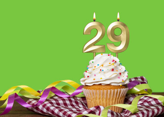 Birthday Cake With Candle Number 29