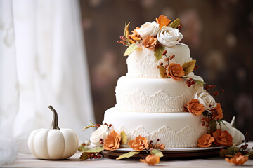 Autumn wedding cake, cake banner 
