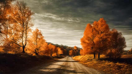 Una vista epica del paesaggio autunnale