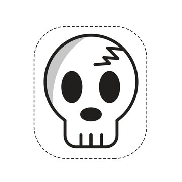 Halloween Vector White Head Skull.
