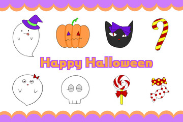 ハッピーハロウィン　手描きイラスト