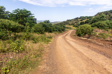 Fototapeta na wymiar Road through Mago National Park, Ethiopia