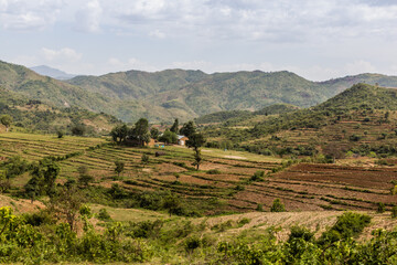 Fototapeta na wymiar Terraced fields of Konso landscape, Ethiopia
